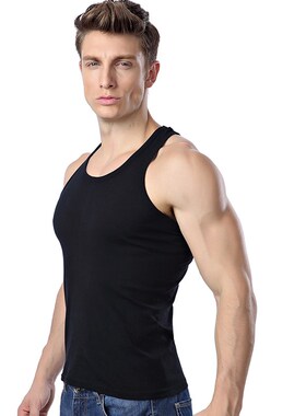 Men TankTop Man Gym clothes Singlet stringer Vest深v背心男棉