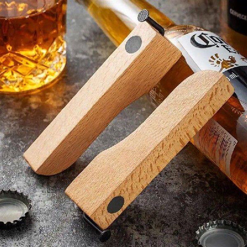 Wood Bartender Bottle Opener DIY Nail Engraving Nail图片
