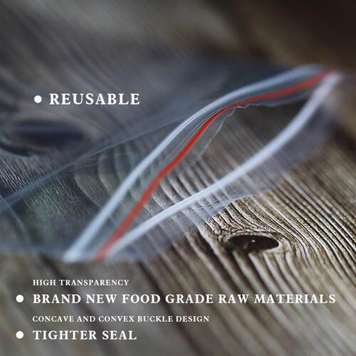 100-500PCS Resealable Zip Lock Plastic Bags Self Seal Clear