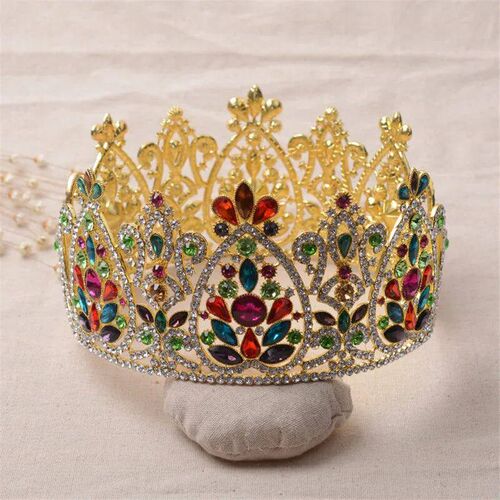 Large Luxurious Crystal Wedding Bridal Queen Tiara Crown For
