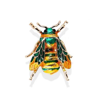 Vintage Bee Insect Brooches Colorful Enamel Rhinestone Anima