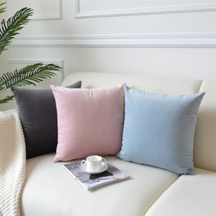 Solid-colored throw pillows Pink Cushions velvet backrest