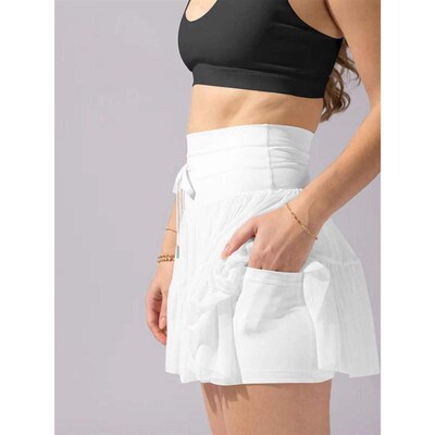 Womenu0027s half length skirt safety pants anti glare lace