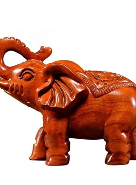 木雕大象摆件大号一对实木质雕刻家居客厅电视柜玄关摆设工艺礼品