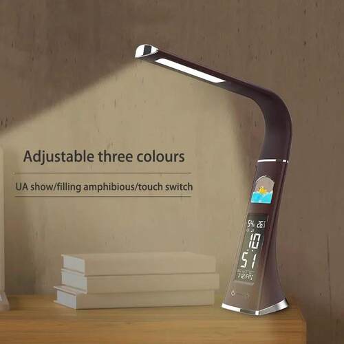 LED Table Lamp With Calendar Temperature Alarm Clock Touch