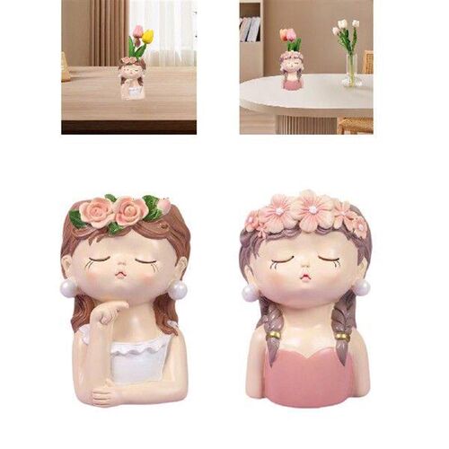 Flower Vase Girl Design Planter Flowerpot Table Centerpiece