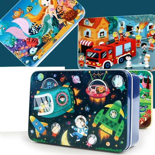 Kindergarten Childrens Day gift 100 pieces of iron box wood