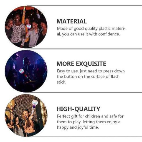 Party Atmosphere Flashing Sticks LED Glow Plastic Toy for