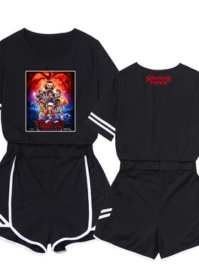Stranger Things Season 4 Suit 2022 Summer Two Piece Set Wome