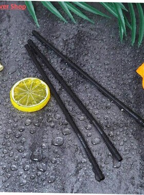 100pcs/Set Black Cocktail Straws Black Plastic Straw For Bir