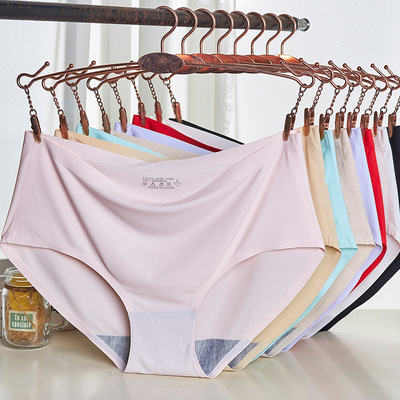 Women Seamless Panties  Mid Waist Briefs Knickers Underwear