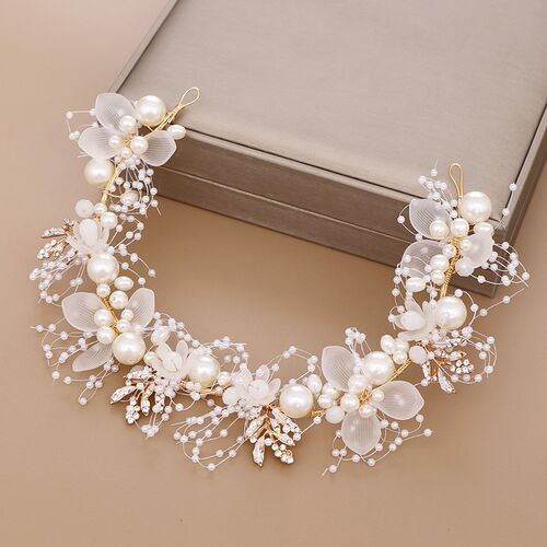 Pearl Flower Headband Bridal headdress Wedding Crown Fashion
