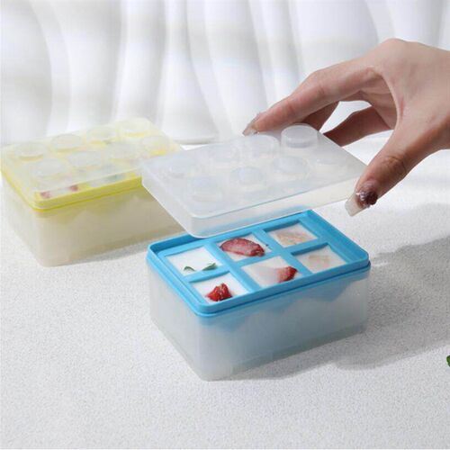 Lidded Plastic Ice Cube Tray Mold, Food-Grade Building Block