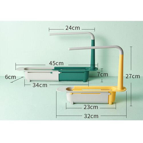 Telescopic Sink Shelf Kitchen Sink Drain Rack Storage Basket
