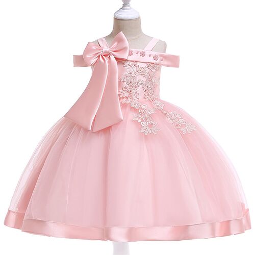 Embroidery Silk Princess Dress for Baby Girl Flower Elegant
