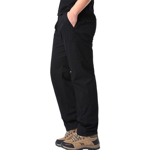 Mens Summer Casual Pants Cotton Thin Style Overalls Elastic