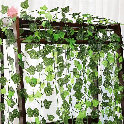1Pc 230Cm Green Vine Silk Artificial Ivy Hanging Leaf Garlan