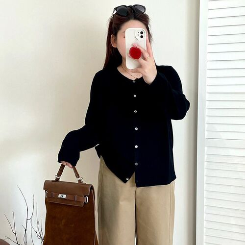 Womens Large Size Womens Basic Round Neck Long Sleeve Jack
