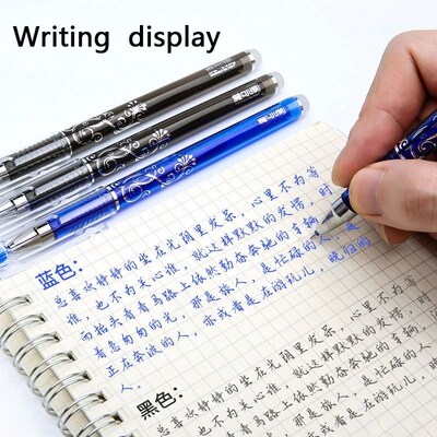 20Pcs 2 pens Erasable Pen Gel Pens 0.35mm Blue/Black Ink Pen