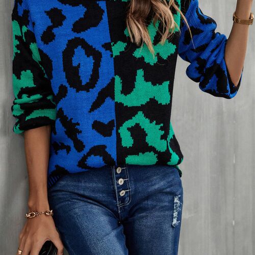 Fashion ops 2023 Women Autumn Winter New Leopard Print Stitc