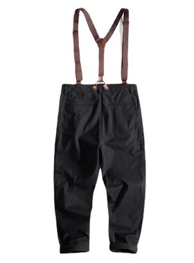 Strap Casual Pants Mens Straight Loose Spring and Spring We