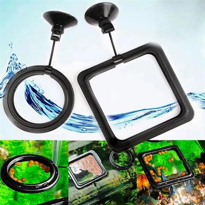 Black Color Aquarium Feeding Ring Fish Tank Floating Food Tr