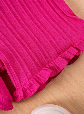2025 New Girls Summer Fashion Sets Sleeveless Ruffle Tank T