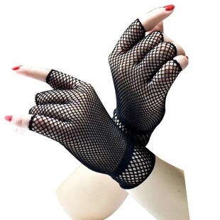1 Pair Unisex Short Fishnet Gloves Fashion Girl Fingerless M