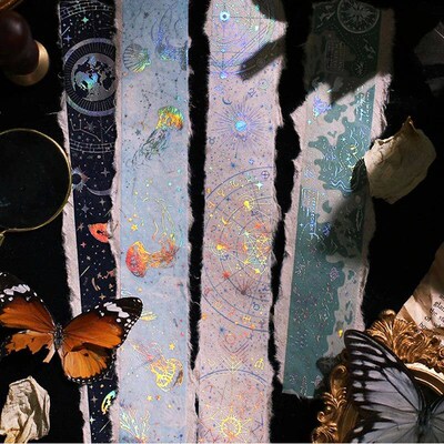 30mm Wide Dream stars laser Masking Washi Tape Magic map Dec