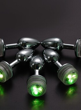 LED Colorful Light Metal Anal Plug NO Vibrator Masturbator F