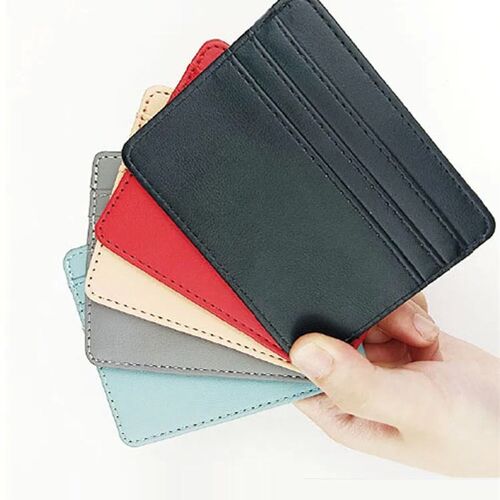 1Pc Pu Leather ID Card Holder Candy Color Bank Credit Card B
