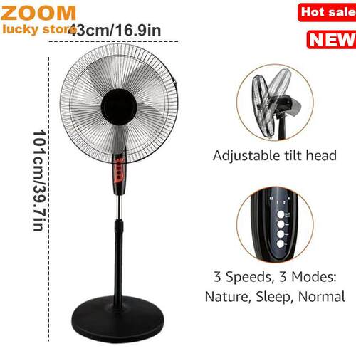 16 Pedestal Fan with Remote, Floor Fan Standing Fan Bedroom