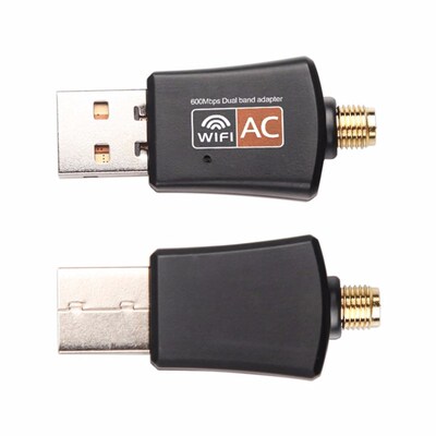 New Dual Band 802.11ac 5Ghz 2.4Ghz 600Mbps Adapter USB WiFi