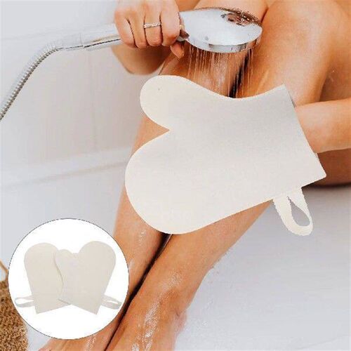 2pcs Insulation Gloves Felt Sauna Bath Shower Tools White