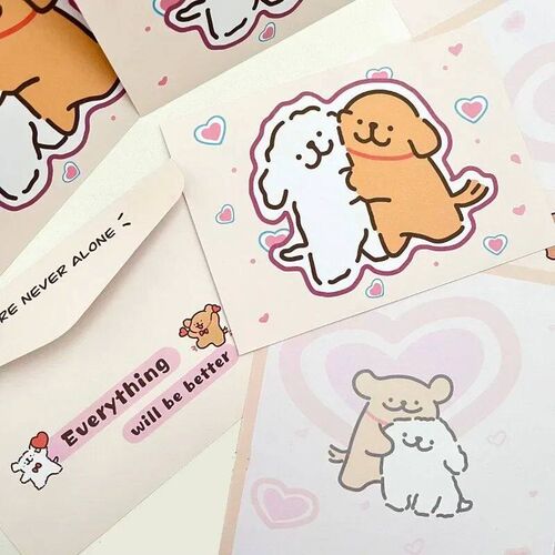 Love Dog Envelope Letter Paper Thickened Cute High Beauty Bl