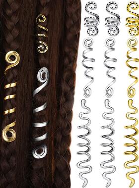 12Pc Vintage Viking Spiral Braids Dreadlock Beard Beads Cuff