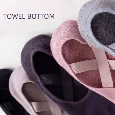 Yoga Socks Women Cotton Silicone Non-slip Pilates Grip Towel