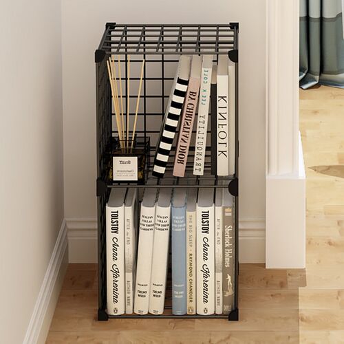Stackable Wire Cubes Storage Organizer Bookcase DIY Wire C G