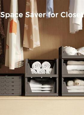 5Pack Folding Closet Organizers Storage Box Stackable Plasti