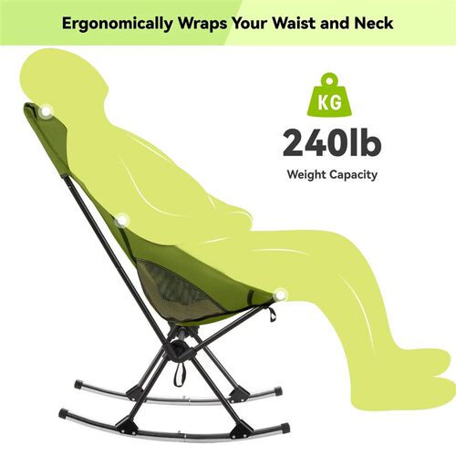 Foldable outdoor rocking chair portable leisure high backres