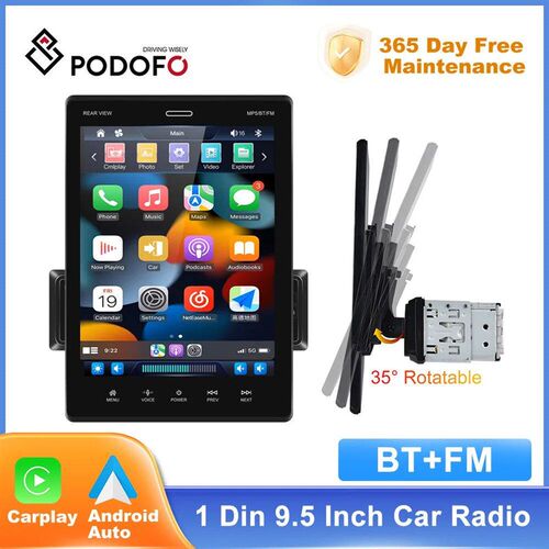 Podofo 1Din Car Radio 9.5 Universal Car Multimedia Player