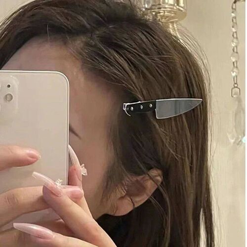 New Creative Weird Knife Hair Clips For Women Funny Hairpins