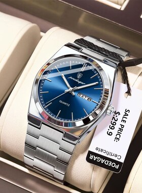 Watch For Man Waterproof Luminous Date Week Stainless Steel