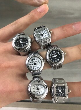 27 styles Finger Ring Clock Vintage Elastic Stretchy Quartz