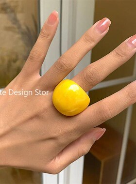 Exaggerated Plain Ring Fashion rend Candy Color Acrylic Geom