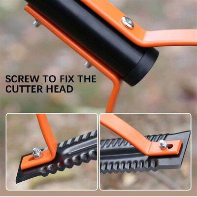 Manual Grass Whip With Serrated Double Edged Cutter Rust