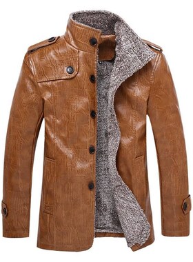 Men's leather jacket men winter warm jackets coats 男皮衣