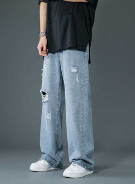 Ripped  Mens Spring and Summer Ins tendy Ripper Handsome St