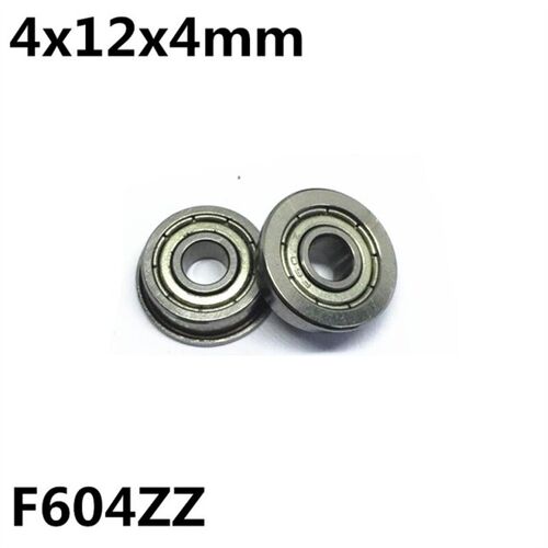 50Pcs F604ZZ 4x12x4 mm Flange Ball Bearings Deep Groove Ball