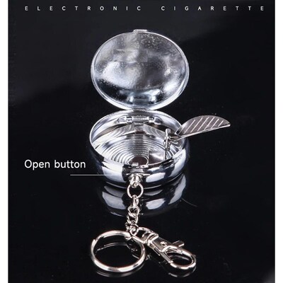 Creative Mini Portable Ashtray with Keychain Cigarette Rack